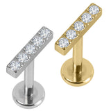 Titanium Internally Threaded Labrets 1.2mm - 5 Jewel Bar
