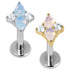 Titanium Internally Threaded Labrets 1.2mm - Vibrance Jewelled Vega Star