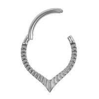Titanium Luminance Rekia V-Shape Hinged Clicker Ring