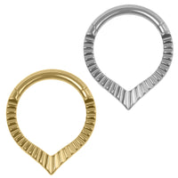 Titanium Luminance Rekia V-Shape Hinged Clicker Ring