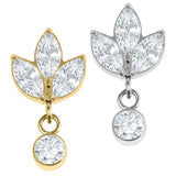 Titanium Internal Marquise Ivy Leaves Trio and Solitaire Top