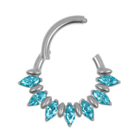 Titanium Astra Marquise Hinged Clicker Ring