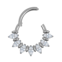 Titanium Astra Marquise Hinged Clicker Ring