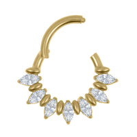Titanium Astra Marquise Hinged Clicker Ring