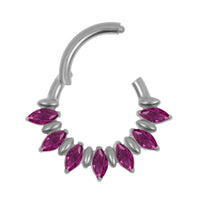 Titanium Astra Marquise Hinged Clicker Ring