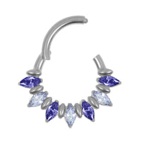 Titanium Astra Marquise Hinged Clicker Ring