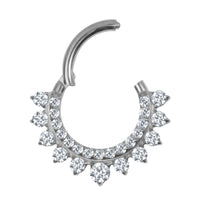 Titanium Moonlink Lunar Jewelled Hinged Clicker Ring