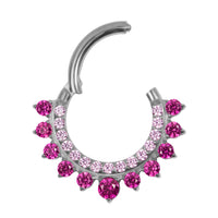 Titanium Moonlink Lunar Jewelled Hinged Clicker Ring