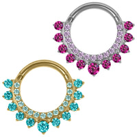 Titanium Moonlink Lunar Jewelled Hinged Clicker Ring
