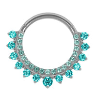 Titanium Moonlink Lunar Jewelled Hinged Clicker Ring