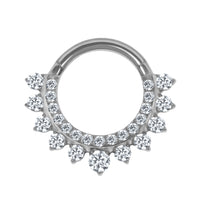 Titanium Moonlink Lunar Jewelled Hinged Clicker Ring