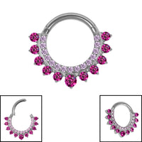 Titanium Lunar Jewelled Hinge Clicker Ring