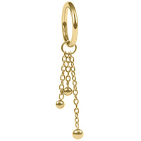 Titanium Hinged Clicker Ring with Titanium Trilogy Ball Charm