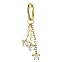 Titanium Hinged Clicker Ring with Titanium Trilogy Jewel Star Charm