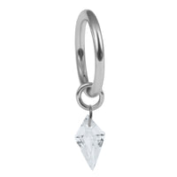Titanium Hinged Clicker Ring with Titanium Delphi Jewelled Charm