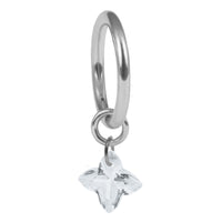 Titanium Hinged Clicker Ring with Titanium Sundrop Jewelled Charm