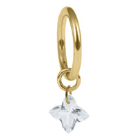 Titanium Hinged Clicker Ring with Titanium Sundrop Jewelled Charm