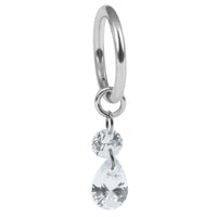 Titanium Hinged Clicker Ring with Titanium Luxor Jewelled Charm