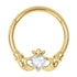Titanium Jewelled Claddagh Hinged Clicker Ring