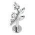 Titanium Internally Threaded Labrets 1.2mm - Claw Set Jewelled Leaf Vine