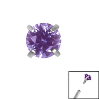 Titanium Claw Set Round CZ Jewel for Internal Thread shafts in 1.2mm