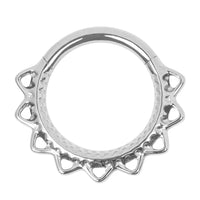 Titanium Filigree Lace Hinged Clicker Ring