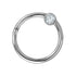 Titanium Lumi Jewelled Ball Hinged Clicker Ring