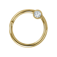 Titanium Lumi Jewelled Ball Hinged Clicker Ring