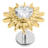 Titanium Internally Threaded Labrets 1.2mm - Crowned Barbed Heart