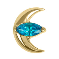 Titanium Internal Jewelled Trekking Crescent Moon Top