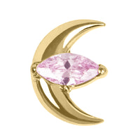 Titanium Internal Jewelled Trekking Crescent Moon Top