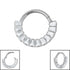 Titanium Halo Baguette Hinged Clicker Ring