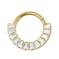 Titanium Halo Baguette Hinged Clicker Ring