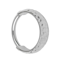 Titanium Hammered Hinged Clicker Ring