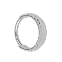 Titanium Hammered Hinged Clicker Ring