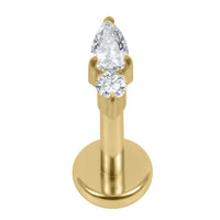 Gold Titanium Internally Threaded Labrets 1.2mm - Lettie