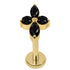 Gold Titanium Internally Threaded Labrets 1.2mm - Arya Marquise