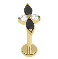 Gold Titanium Internally Threaded Labrets 1.2mm - Arya Marquise