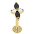 Gold Titanium Internally Threaded Labrets 1.2mm - Arya Marquise