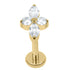 Gold Titanium Internally Threaded Labrets 1.2mm - Arya Marquise
