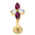 Gold Titanium Internally Threaded Labrets 1.2mm - Arya Marquise