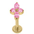 Gold Titanium Internally Threaded Labrets 1.2mm - Arya Marquise