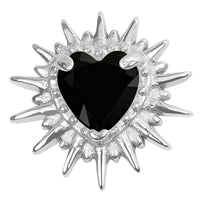 Titanium Internal Crowned Barbed Heart Top