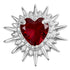 Titanium Internal Crowned Barbed Heart Top