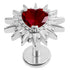 Titanium Internally Threaded Labrets 1.2mm - Crowned Barbed Heart