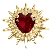 Titanium Internal Crowned Barbed Heart Top