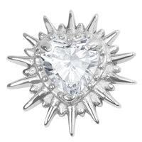 Titanium Internal Crowned Barbed Heart Top