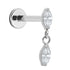 Titanium Internally Threaded Labrets 1.2mm - Titanium Double Marquise Gemini Drop