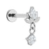 Titanium Internally Threaded Labrets 1.2mm - Jewelled Sacred Lotus