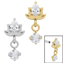 Titanium Internal Jewelled Sacred Lotus